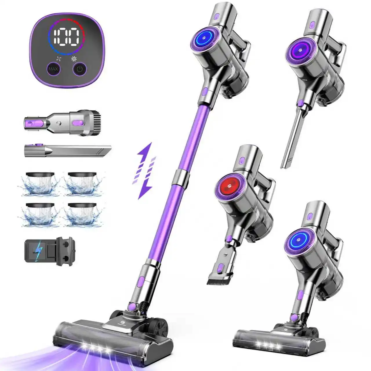 Odkurzacz bezprzewodowy Fixtfixer X7 z akumulatorem, silnik bezszczotkowy, szczotka zapobiegająca plątaniu się włosów – idealny do dywanów