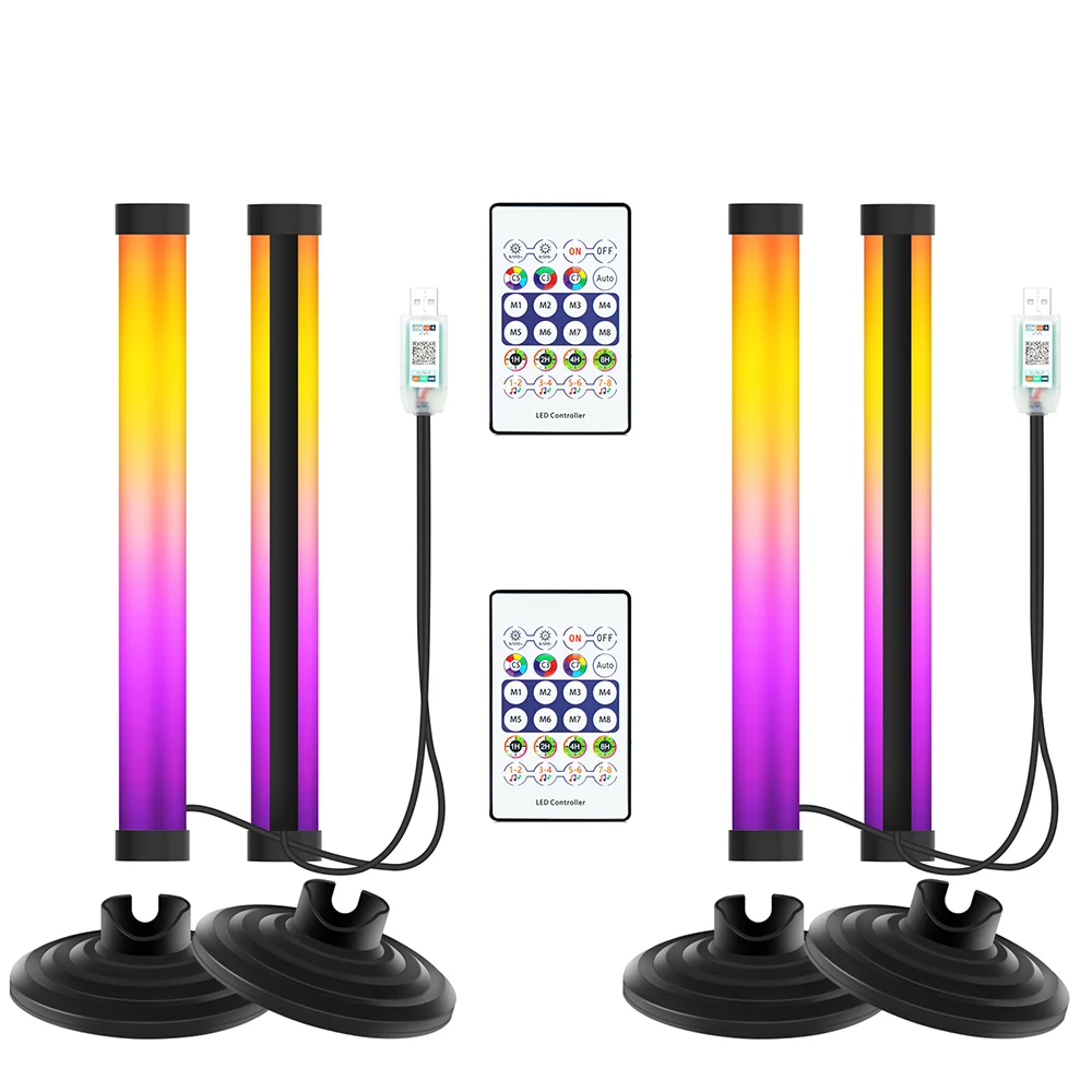 Lampa podłogowa LED RGB z USB i Bluetooth, 5 V, synchronizacja z muzyką, 24-przyciskowy pilot, timer – dekoracja wnętrz do oświetlenia narożników