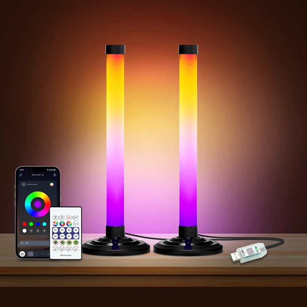 Lampa podłogowa LED RGB z USB i Bluetooth, 5 V, synchronizacja z muzyką, 24-przyciskowy pilot, timer – dekoracja wnętrz do oświetlenia narożników